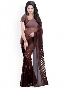 Heena Brown Georgette Printed Saree