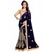 Mirchi Fashion Navy Faux Georgette Embellished Saree