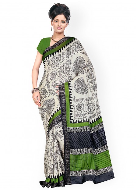Prelika Multicoloured Printed Raw Silk Fashion Saree