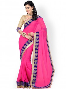Saree Swarg Pink Faux Chiffon Fashion Saree