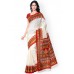 Saree mall Cream-Coloured Printed Bhagalpuri Art Silk Traditional Saree