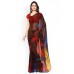 Vaamsi Black Faux Georgette Printed Saree